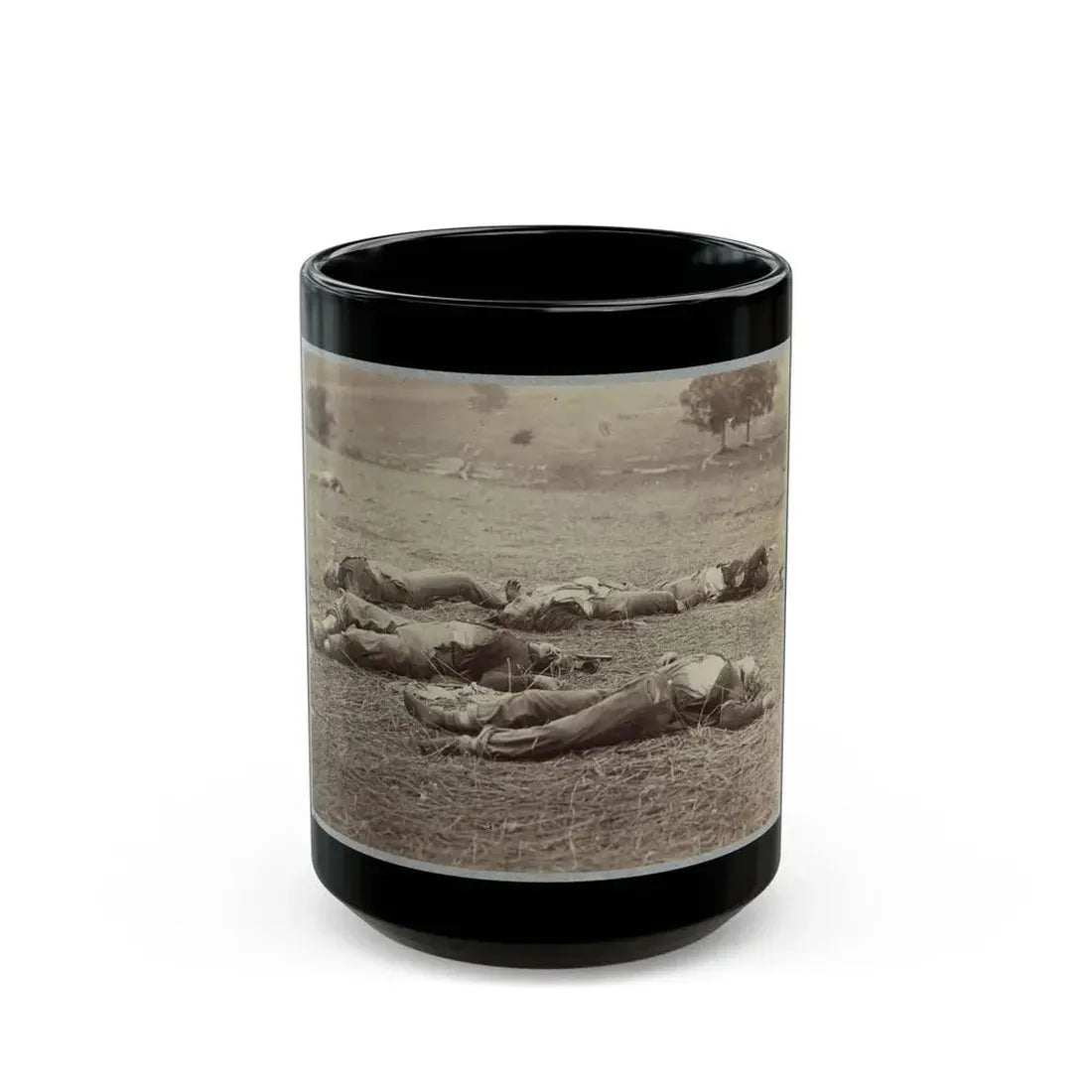 Battlefield Of Gettysburg. Bodies Of Dead Federal Soldiers On The Field Of The First Day's Battle (U.S. Civil War) Black Coffee Mug 15oz - Go Mug Yourself