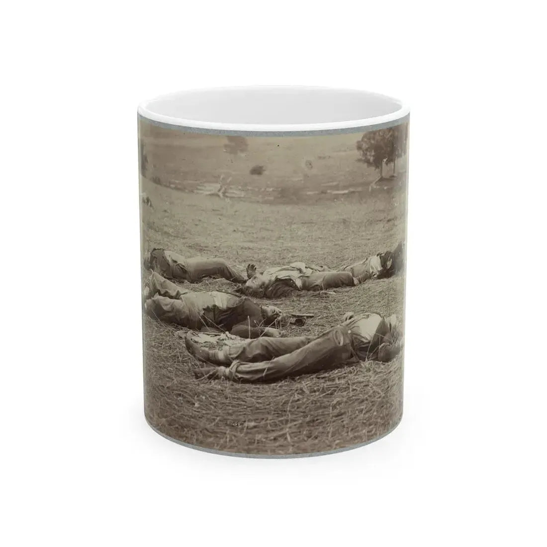 Battlefield Of Gettysburg. Bodies Of Dead Federal Soldiers On The Field Of The First Day's Battle (U.S. Civil War) White Coffee Mug 11oz - Go Mug Yourself
