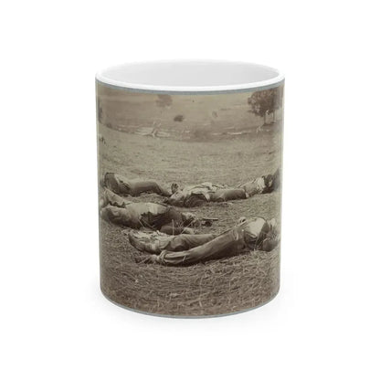 Battlefield Of Gettysburg. Bodies Of Dead Federal Soldiers On The Field Of The First Day's Battle (U.S. Civil War) White Coffee Mug 11oz - Go Mug Yourself