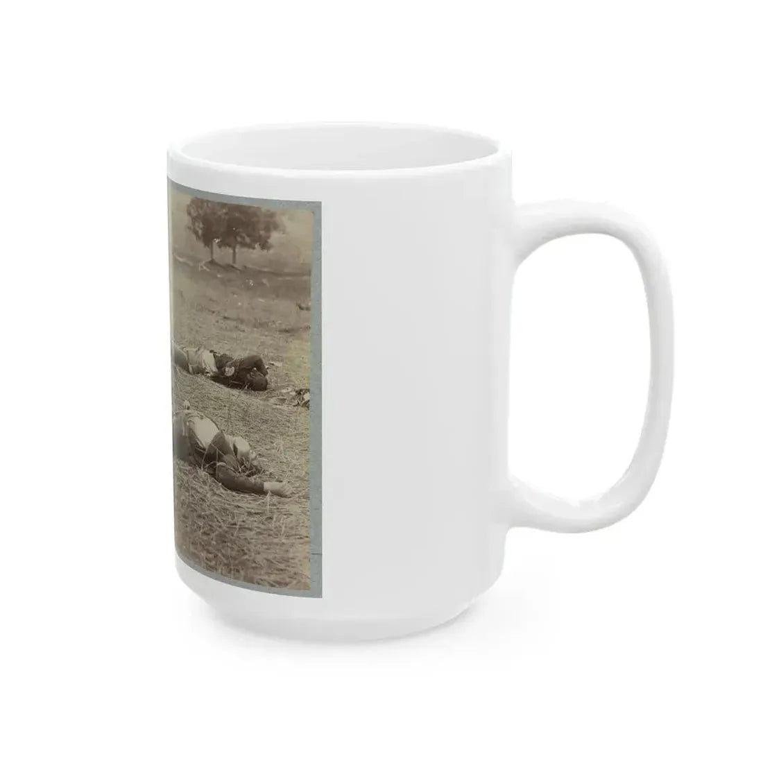 Battlefield Of Gettysburg. Bodies Of Dead Federal Soldiers On The Field Of The First Day's Battle (U.S. Civil War) White Coffee Mug - Go Mug Yourself