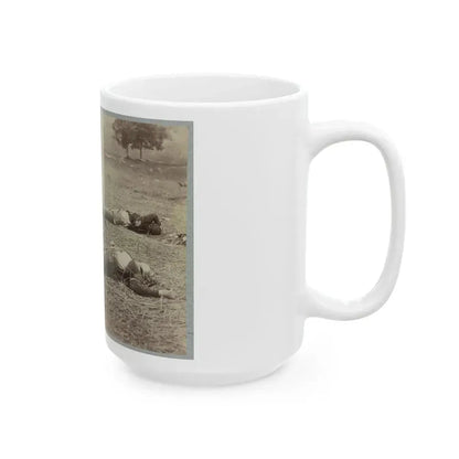 Battlefield Of Gettysburg. Bodies Of Dead Federal Soldiers On The Field Of The First Day's Battle (U.S. Civil War) White Coffee Mug - Go Mug Yourself