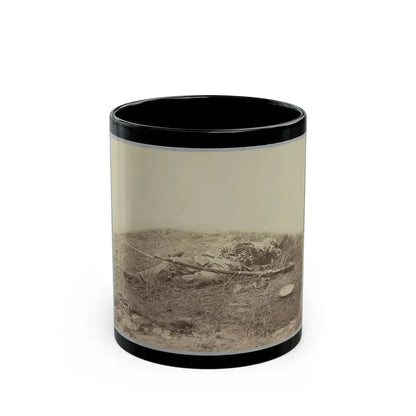 Battlefield Of Gettysburg.  Body Of A Soldier In  The Wheat Field,  Evidently Killed By The Explosion Of A Shell (U.S. Civil War) Black Coffee Mug 11oz - Go Mug Yourself