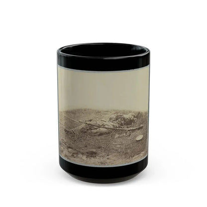 Battlefield Of Gettysburg.  Body Of A Soldier In  The Wheat Field,  Evidently Killed By The Explosion Of A Shell (U.S. Civil War) Black Coffee Mug 15oz - Go Mug Yourself