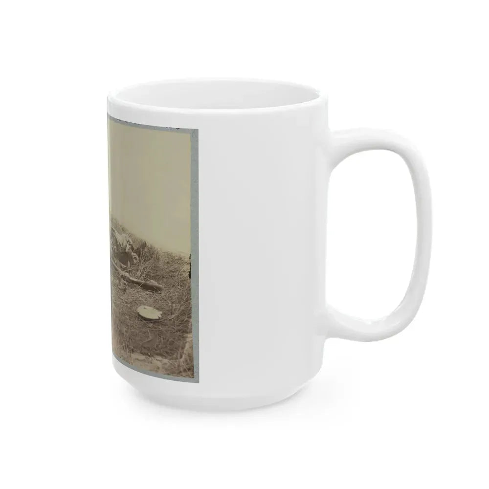 Battlefield Of Gettysburg.  Body Of A Soldier In  The Wheat Field,  Evidently Killed By The Explosion Of A Shell (U.S. Civil War) White Coffee Mug - Go Mug Yourself