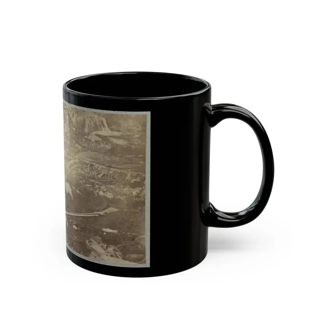 Battlefield Of Gettysburg. Dead Confederate Sharpshooter At Foot Of Little Round Top (U.S. Civil War) Black Coffee Mug - Go Mug Yourself
