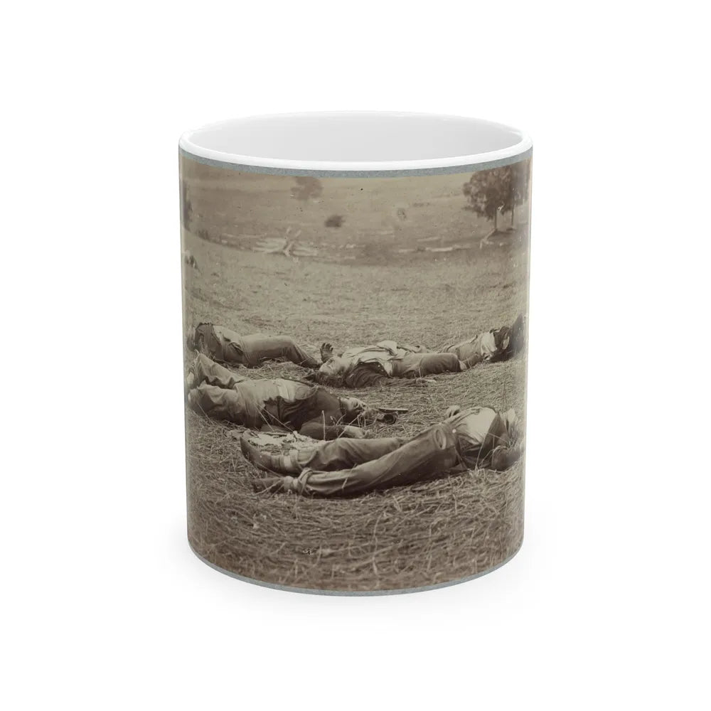 Battlefield Of Gettysburg. Bodies Of Dead Federal Soldiers On The Field Of The First Day's Battle (U.S. Civil War) White Coffee Mug-11oz-Go Mug Yourself