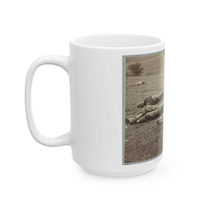 Battlefield Of Gettysburg. Bodies Of Dead Federal Soldiers On The Field Of The First Day's Battle (U.S. Civil War) White Coffee Mug-Go Mug Yourself