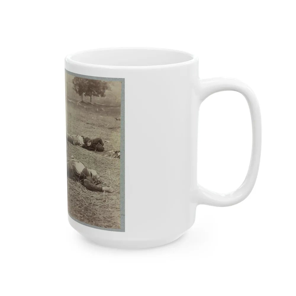 Battlefield Of Gettysburg. Bodies Of Dead Federal Soldiers On The Field Of The First Day's Battle (U.S. Civil War) White Coffee Mug-Go Mug Yourself