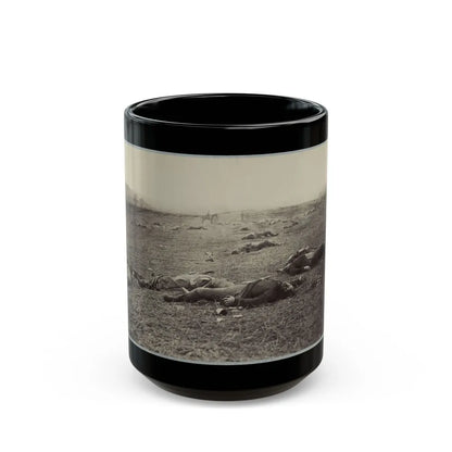 Battlefield Of Gettysburg. Bodies Of Dead Federal Soldiers On The Field Of The First Day's Battle(2) (U.S. Civil War) Black Coffee Mug-15oz-Go Mug Yourself