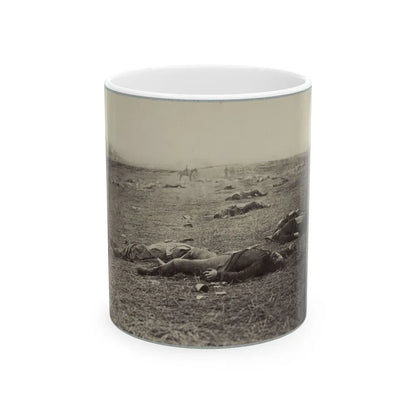 Battlefield Of Gettysburg. Bodies Of Dead Federal Soldiers On The Field Of The First Day's Battle(2) (U.S. Civil War) White Coffee Mug-11oz-Go Mug Yourself