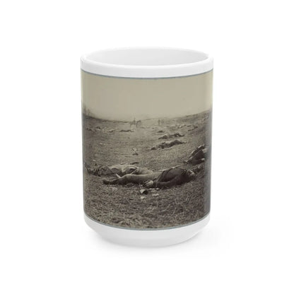 Battlefield Of Gettysburg. Bodies Of Dead Federal Soldiers On The Field Of The First Day's Battle(2) (U.S. Civil War) White Coffee Mug-15oz-Go Mug Yourself