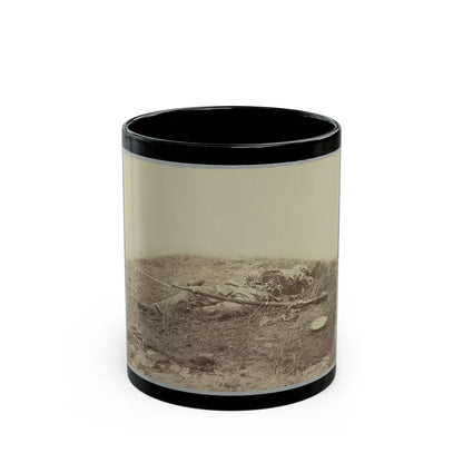 Battlefield Of Gettysburg. Body Of A Soldier In The Wheat Field, Evidently Killed By The Explosion Of A Shell (U.S. Civil War) Black Coffee Mug-11oz-Go Mug Yourself