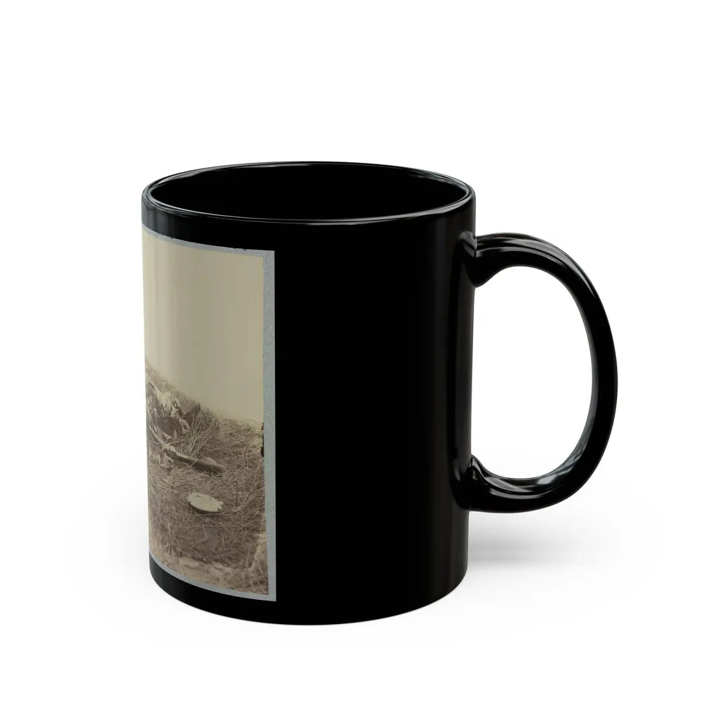 Battlefield Of Gettysburg. Body Of A Soldier In The Wheat Field, Evidently Killed By The Explosion Of A Shell (U.S. Civil War) Black Coffee Mug-Go Mug Yourself