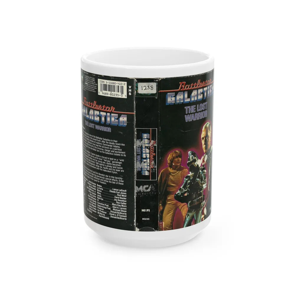 BATTLESTAR GALACTICA THE LOST WARRIOR (VHS COVER) - White Coffee Mug-15oz-Go Mug Yourself