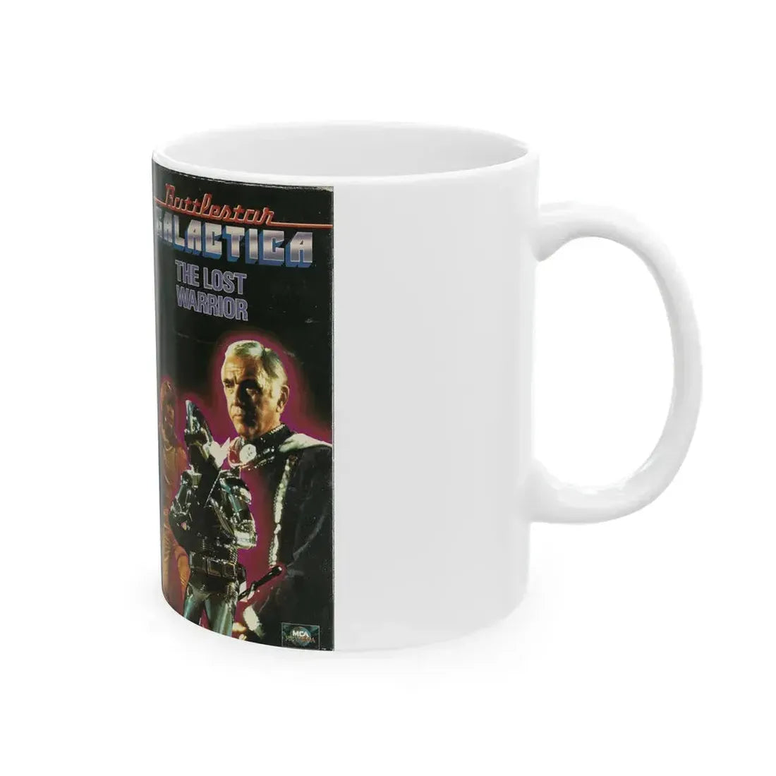 BATTLESTAR GALACTICA THE LOST WARRIOR (VHS COVER) - White Coffee Mug - Go Mug Yourself