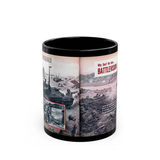Battlevision, Modern Mechanix, 1951 - Black Coffee Mug 11oz - Go Mug Yourself