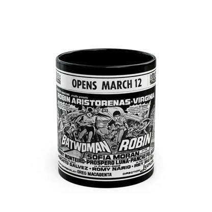 BATWOMAN AND ROBIN 1972 Movie Poster - Black Coffee Mug 11oz - Go Mug Yourself