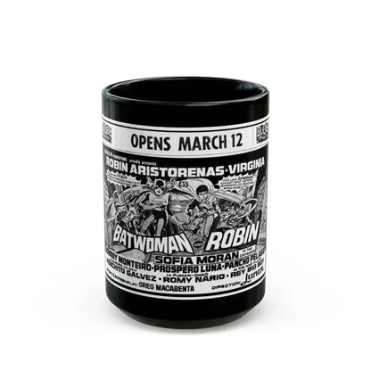 BATWOMAN AND ROBIN 1972 Movie Poster - Black Coffee Mug 15oz - Go Mug Yourself