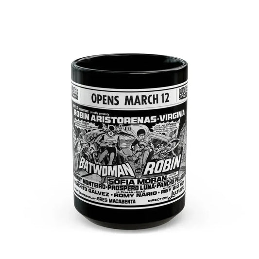 BATWOMAN AND ROBIN 1972 Movie Poster - Black Coffee Mug 15oz - Go Mug Yourself