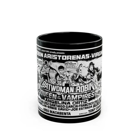BATWOMAN AND ROBIN MEET THE QUEEN OF THE VAMPIRES 1972 Movie Poster - Black Coffee Mug 11oz - Go Mug Yourself