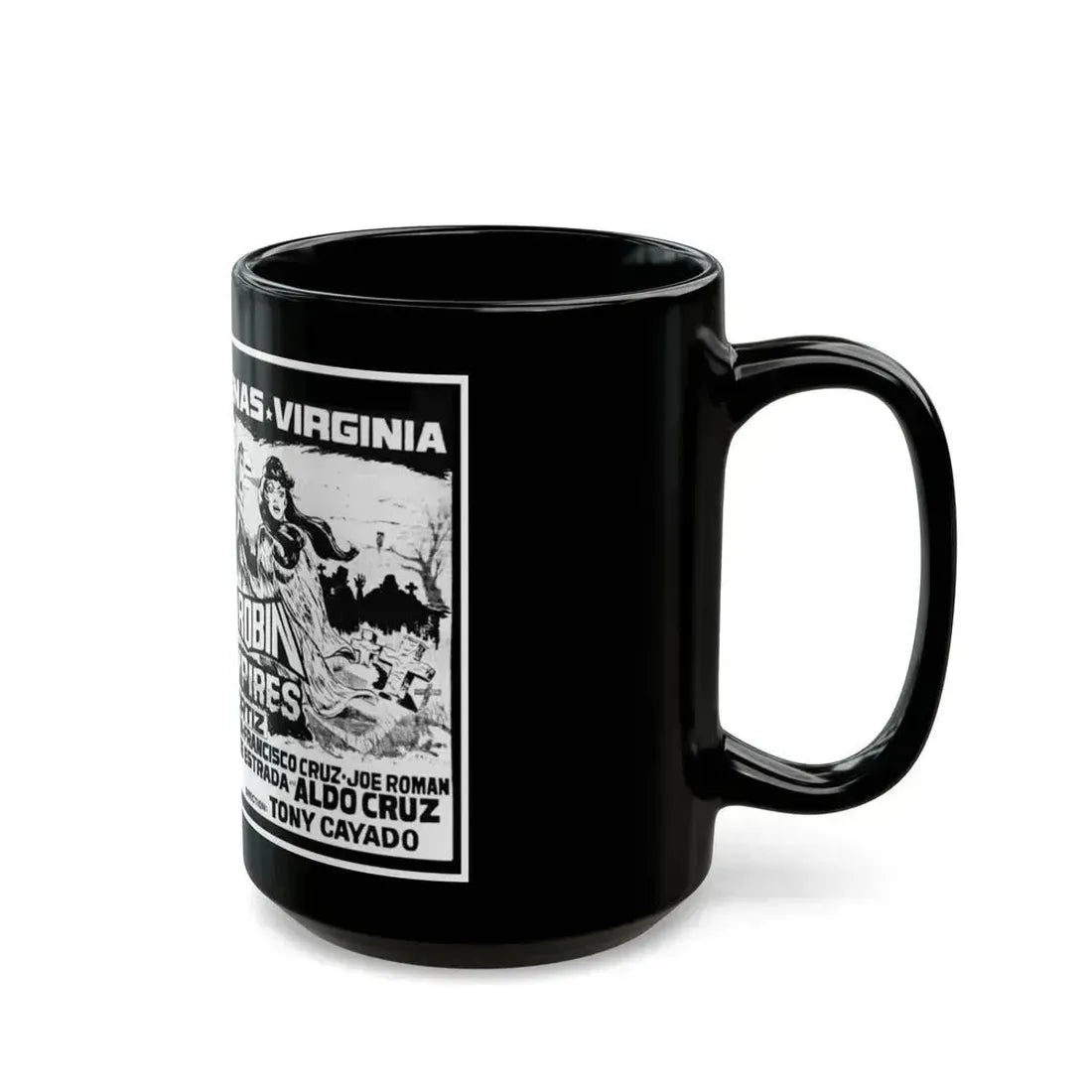 BATWOMAN AND ROBIN MEET THE QUEEN OF THE VAMPIRES 1972 Movie Poster - Black Coffee Mug - Go Mug Yourself