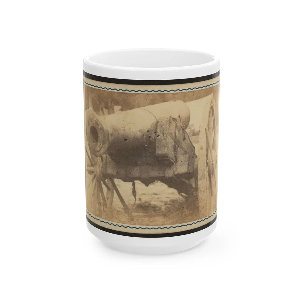 Cannon Mounted In The Camp Of Duryea's And Bainbridge's Batteries, 15th Arkansas Confederate Infantry, Port Hudson, Louisiana 001 (U.S. Civil War) White Coffee Mug-15oz-Go Mug Yourself