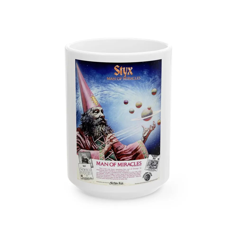 Styx 1974 (Music Poster) White Coffee Mug-15oz-Go Mug Yourself