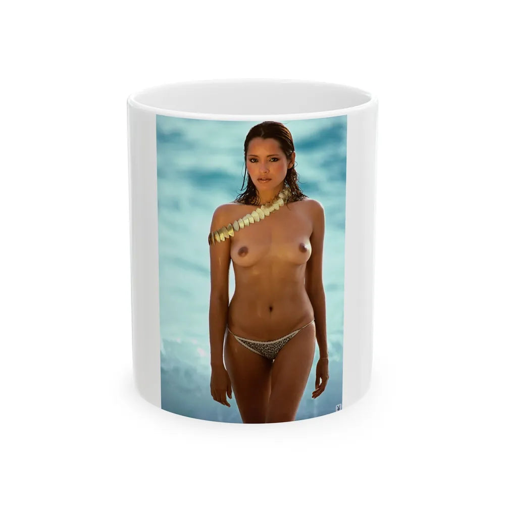 Barbara Carrera #19 - Topless (Vintage Female Icon) White Coffee Mug-11oz-Go Mug Yourself