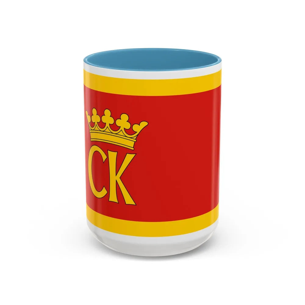 Flag of Kielce Poland - Accent Coffee Mug-15oz-Light Blue-Go Mug Yourself