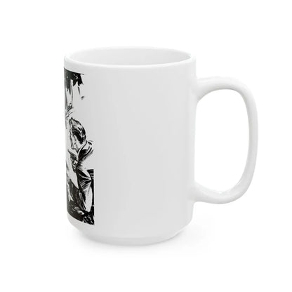 Crime pulp illustration - White Coffee Mug-Go Mug Yourself