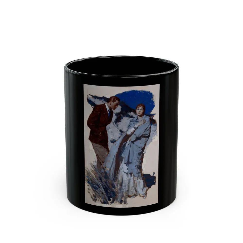 Couple Standing in Dunes, McCalls magazine story illustration - Black Coffee Mug-11oz-Go Mug Yourself