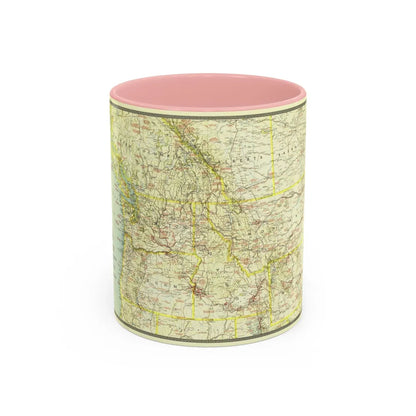 USA - Northwestern (1941) (Map) Accent Coffee Mug-11oz-Pink-Go Mug Yourself