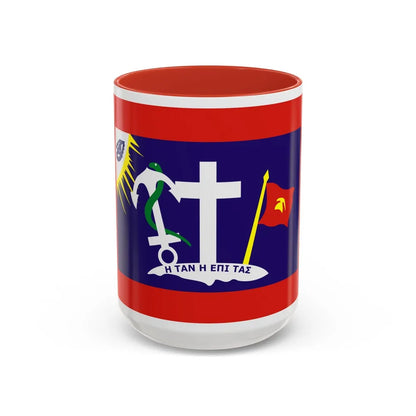 Flag of Hydra Greece - Accent Coffee Mug-15oz-Red-Go Mug Yourself