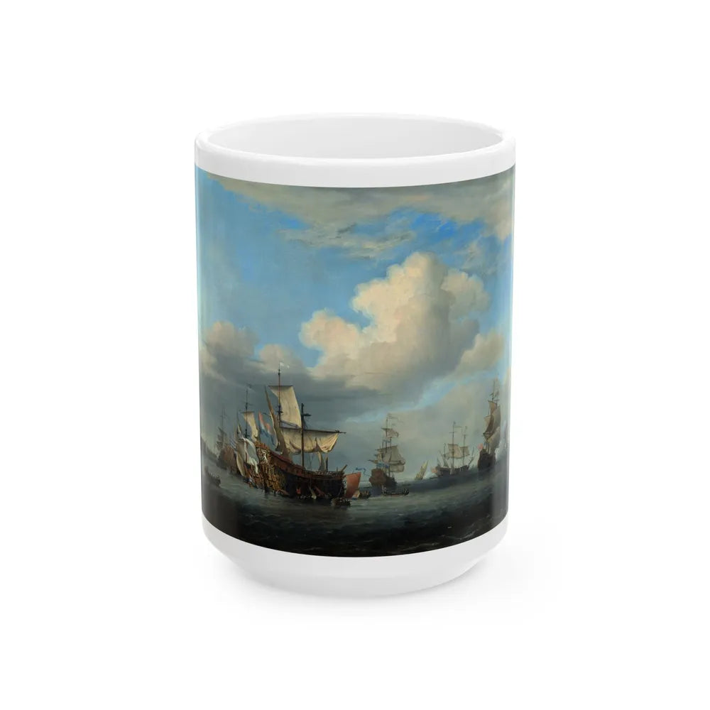 Willem van de Velde the Younger (1633-1707) The four captured English men-of-war - Swiftsure, Seven Oaks-0 - White Coffee Mug-15oz-Go Mug Yourself