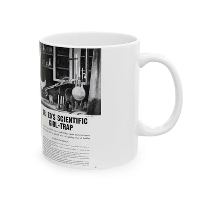 Dr. Ed's Scientific Girl-Trap, Men magazine, November 1957 - White Coffee Mug-Go Mug Yourself