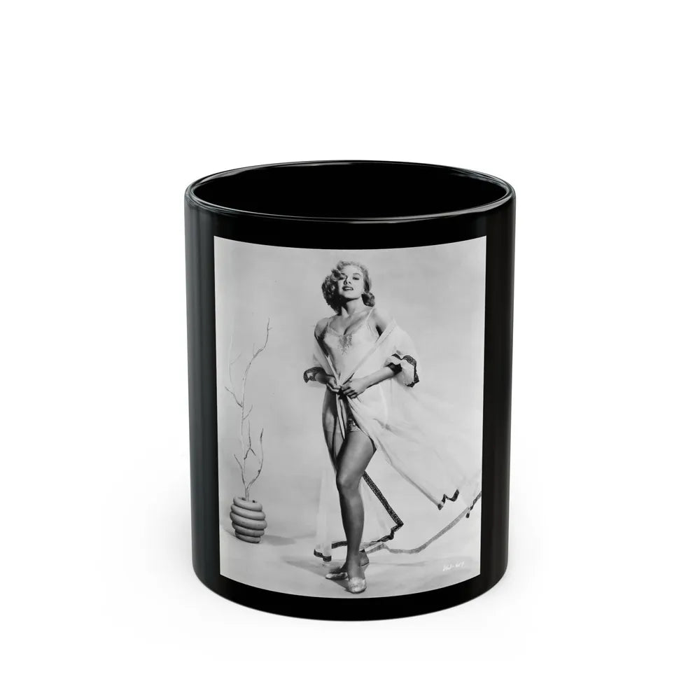 Leslie Parrish #202 (Vintage Female Icon) Black Coffee Mug-11oz-Go Mug Yourself