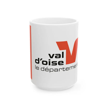 Flag of Val d'Oise France - White Coffee Mug-15oz-Go Mug Yourself