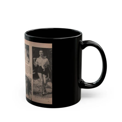 Dawn Richard #36 - [Pages 54 & 55] Including Pages 5 & 6 of 6 with, 2 B&W Photos+Captions from People Today Pocket Mag. Nov. '57 (Vintage Female Icon) Black Coffee Mug-Go Mug Yourself