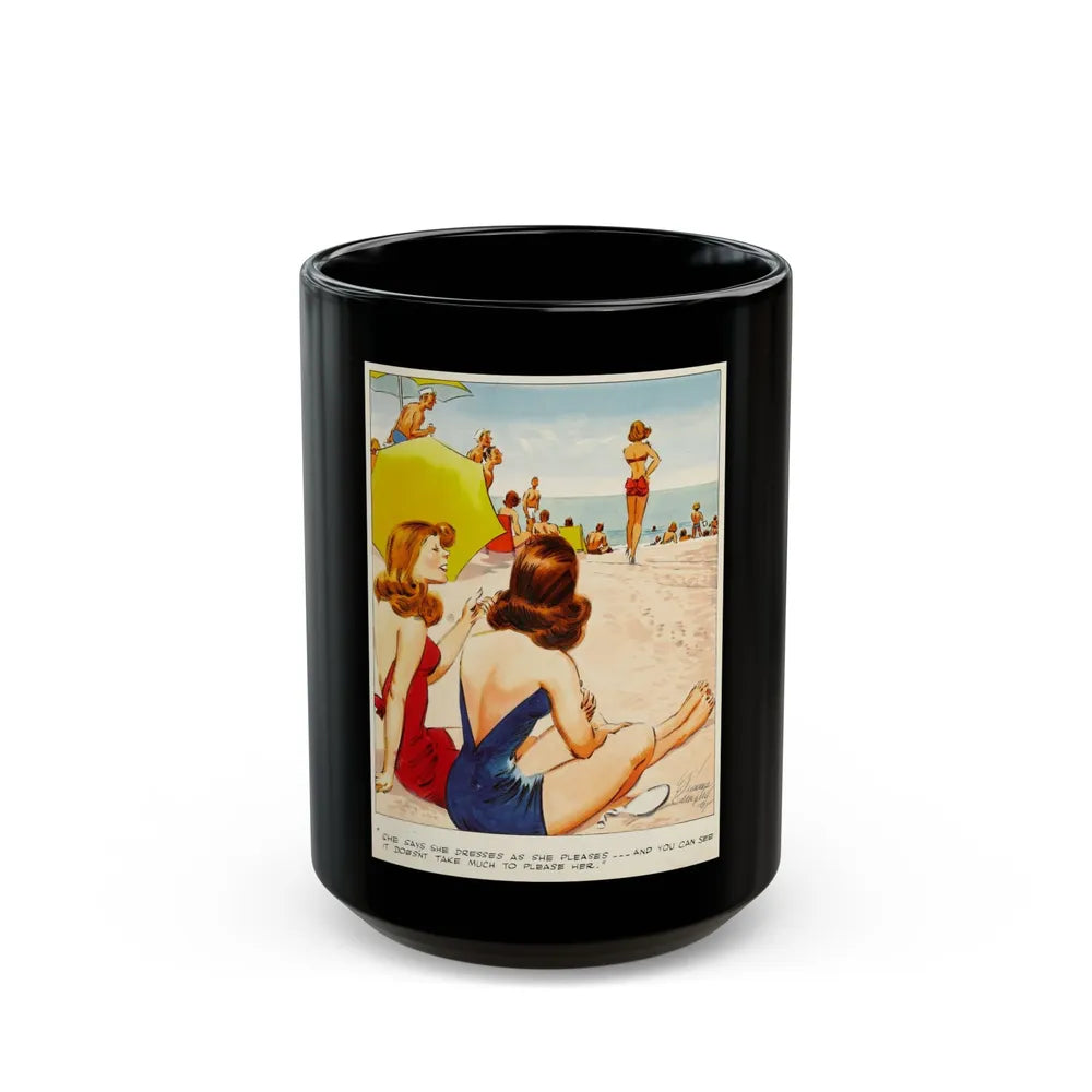 Cuties Hand Colored Daily Comic Strip, 1952 (2) - Black Coffee Mug-15oz-Go Mug Yourself