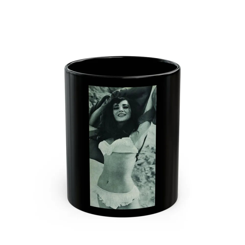 Gila Golan #168 - Tempo Italian Mag. 1967 - 1 Page 2 B&W Photos but cropped to 1 (Vintage Female Icon) Black Coffee Mug-11oz-Go Mug Yourself