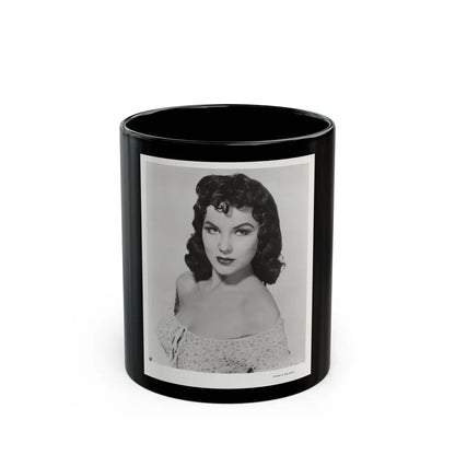 Debra Paget #609 - 8x10 B&W Upper Body Glamour Promo Photo for ''The Gambler From Natchez'' '54 (Vintage Female Icon) Black Coffee Mug-11oz-Go Mug Yourself