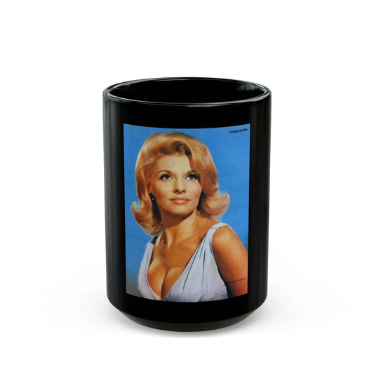 Nancy Kovack #20 (Vintage Female Icon) Black Coffee Mug-15oz-Go Mug Yourself