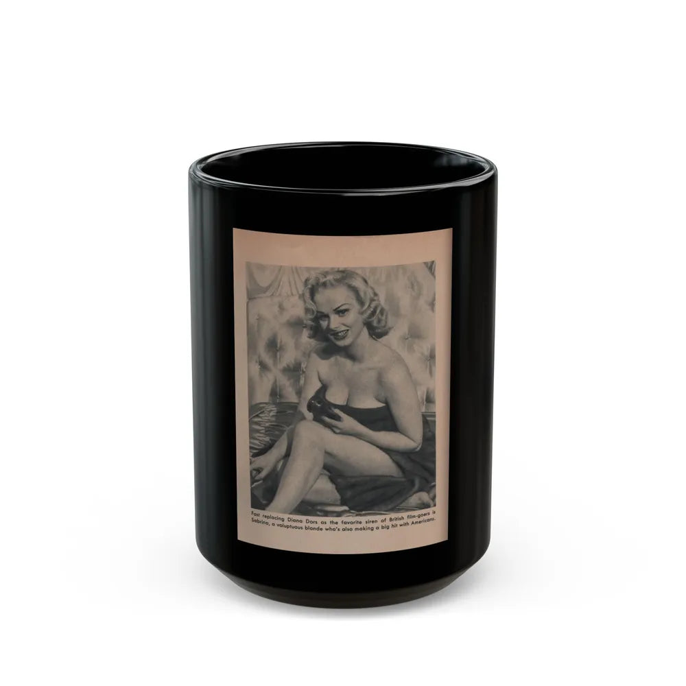 Norma Sykes #178 - Scamp Mag. Sept. '58 - 1 Small B&W Photo (Vintage Female Icon) Black Coffee Mug-15oz-Go Mug Yourself