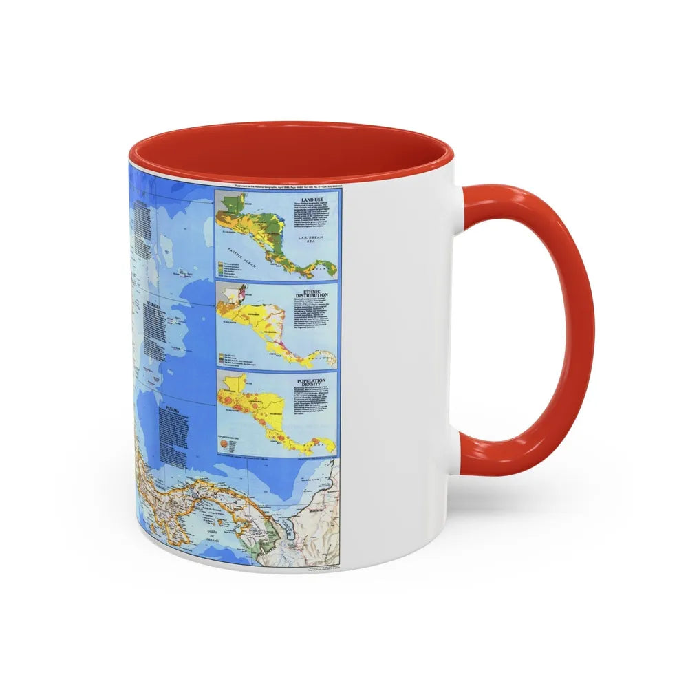 Central America (1986) (Map) Accent Coffee Mug-Go Mug Yourself