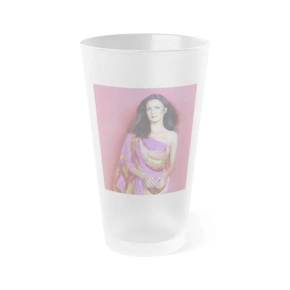 Lynda Carter #225 (Vintage Female Icon) Frosted Pint 16oz-16oz-Frosted-Go Mug Yourself