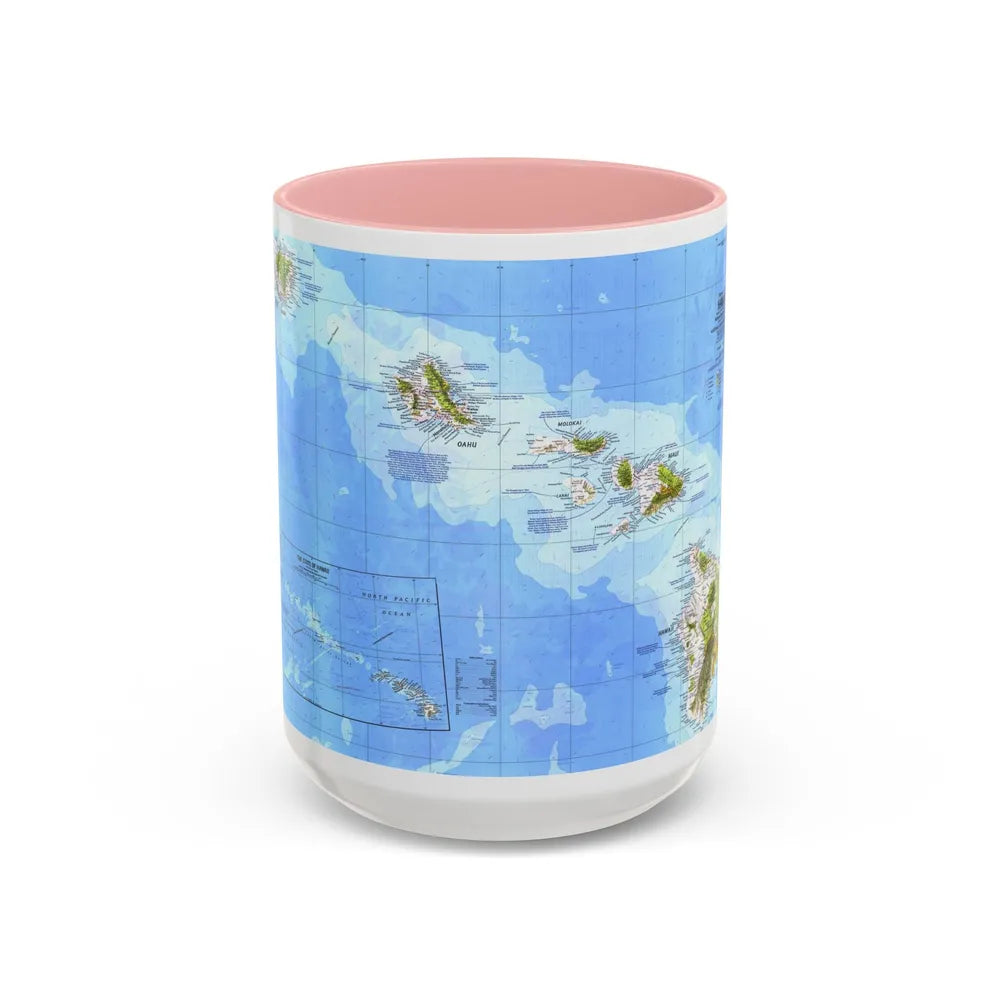 USA - Hawaii (1976) (Map) Accent Coffee Mug-15oz-Pink-Go Mug Yourself