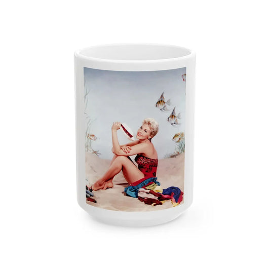 Kim Novak #241 (Vintage Female Icon) White Coffee Mug-15oz-Go Mug Yourself