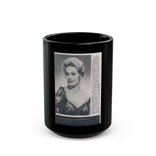 Kim Novak #127 (Vintage Female Icon) Black Coffee Mug-15oz-Go Mug Yourself