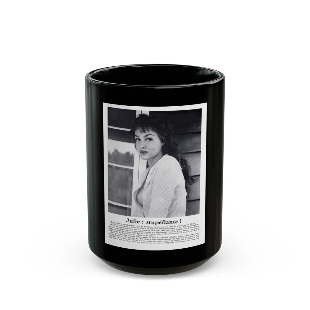 Julie Newmar #326 (Vintage Female Icon) Black Coffee Mug-15oz-Go Mug Yourself