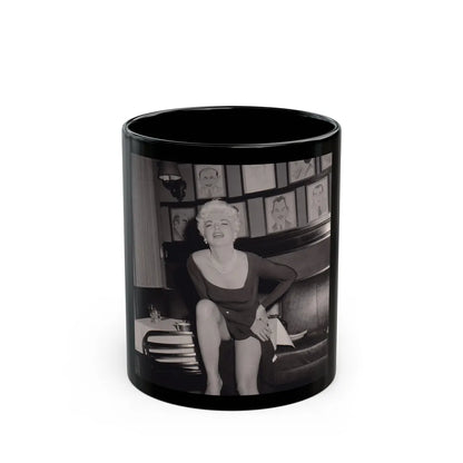 Barbara Nichols #345 (Vintage Female Icon) Black Coffee Mug-11oz-Go Mug Yourself